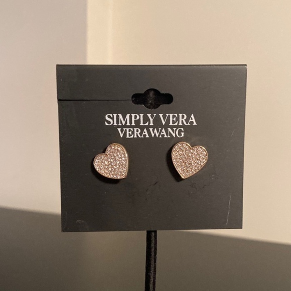 Simply Vera Vera Wang Sparkling Gold Heart Earrings
